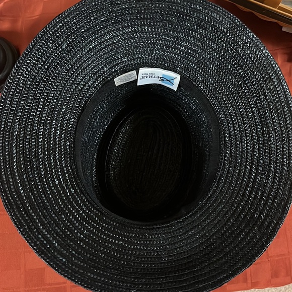 RARE VINTAGE BETMAR NEW YORK BLACK BOW SPRING STRAW DERBY/CHURCH/FORMAL HAT - Picture 4 of 9